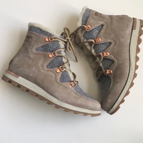 Sorel Shoes - Sorel sneakchic alpine boot gray tan white NWOT